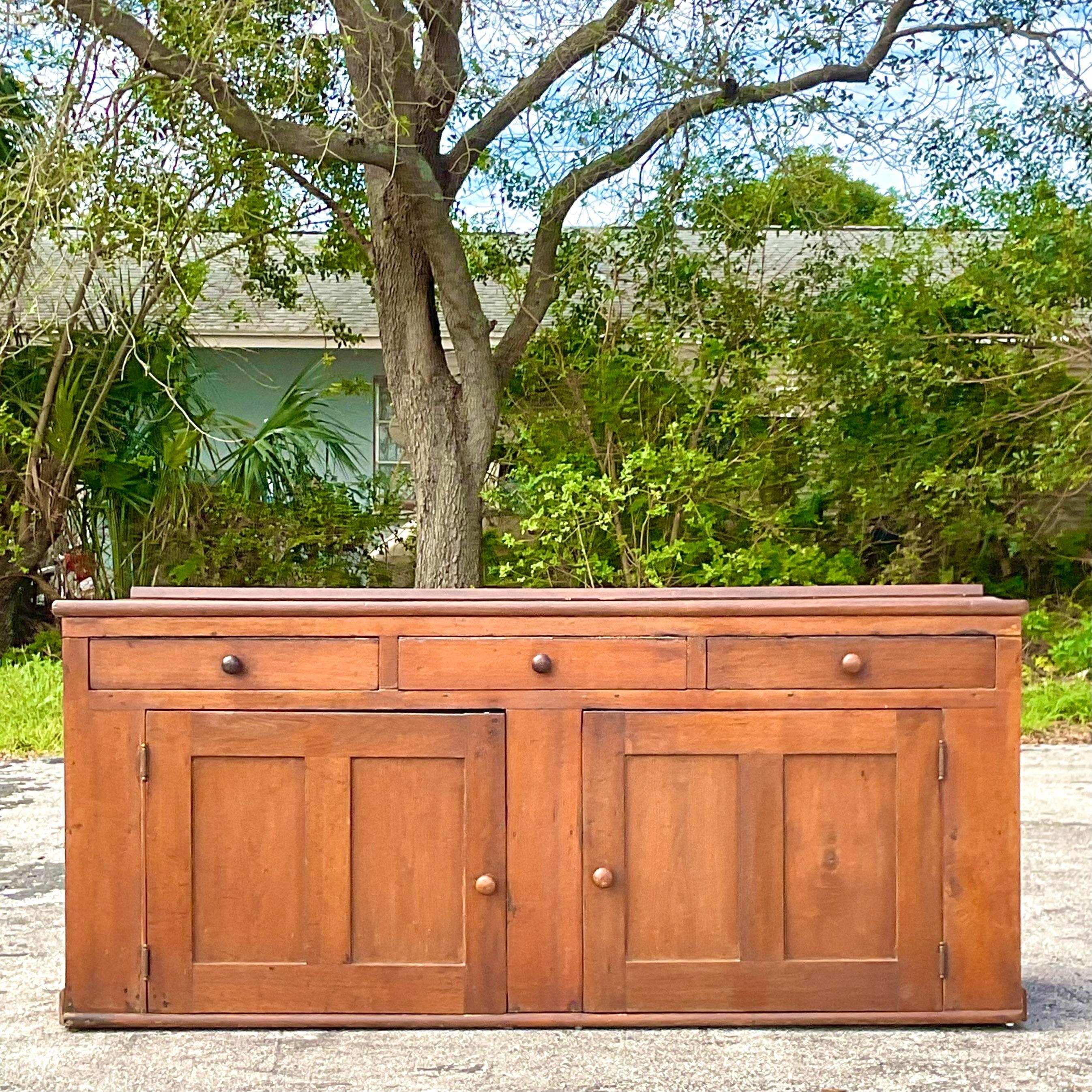 Vintage Boho 19th Century Long Credenza For Sale 3