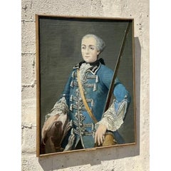 Ritratto ad olio originale del generale Vintage By del XIX secolo