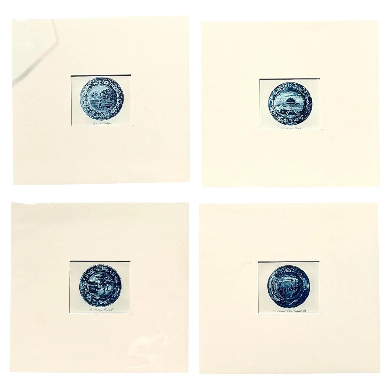 Vintage Boho 19. Jahrhundert Transfers China Drucke - Satz von 4 im Angebot