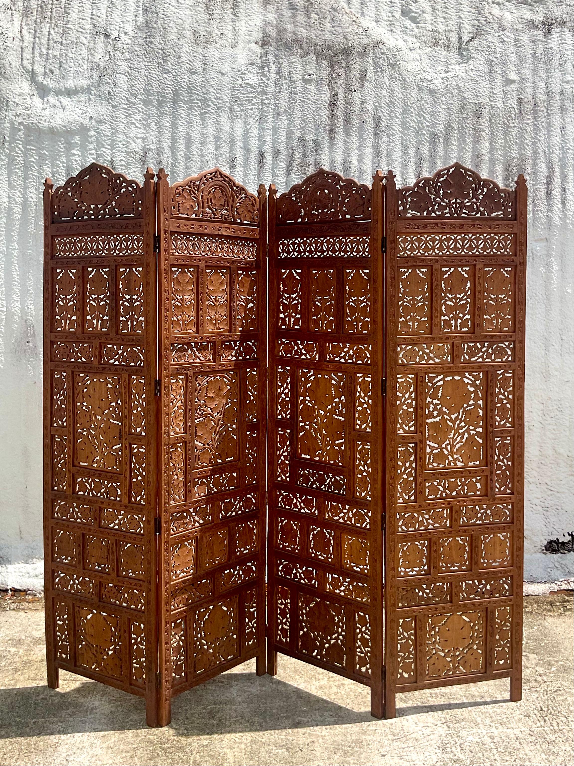 indian carved wood room dividers
