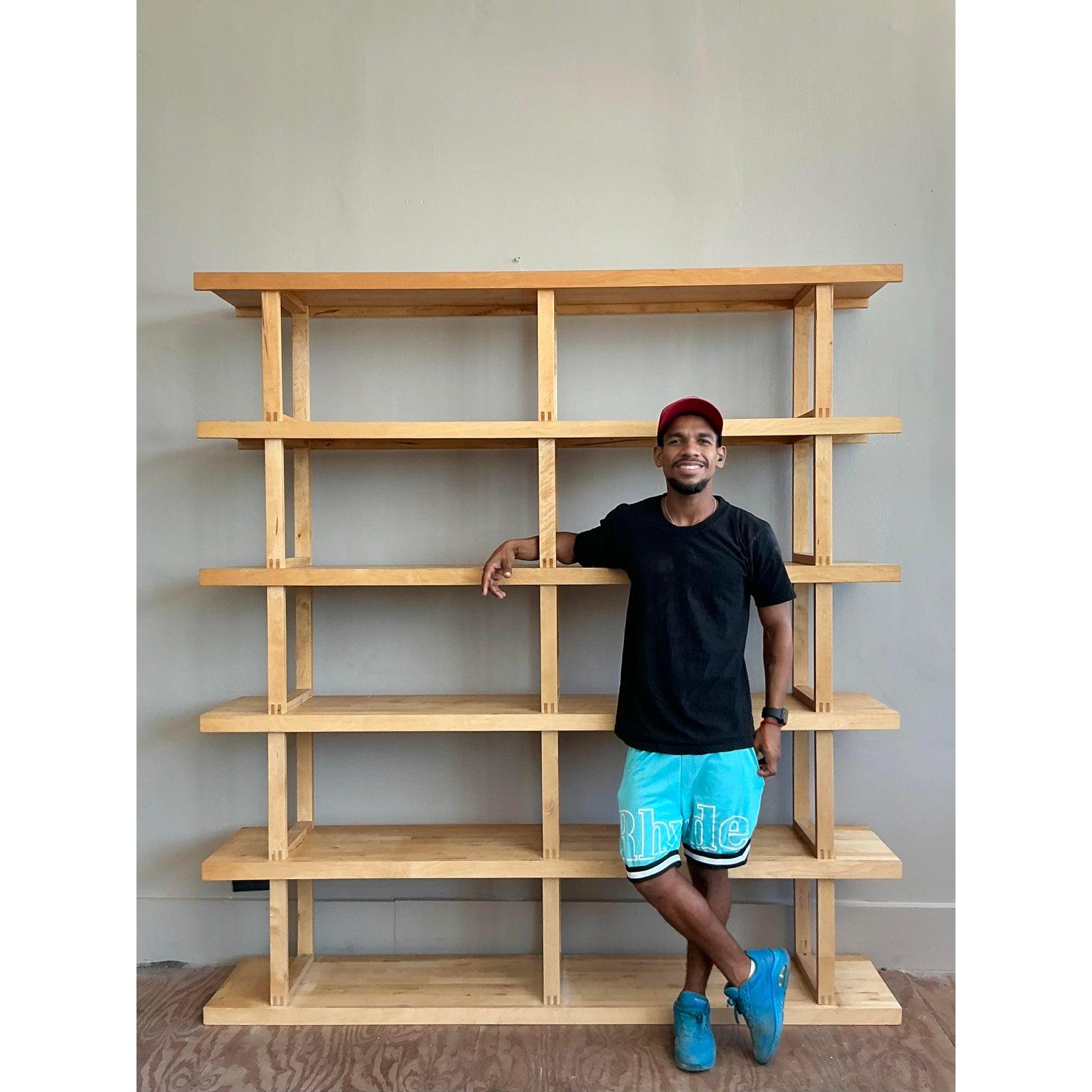 20th Century Vintage Boho 6 Shelf Etagere For Sale