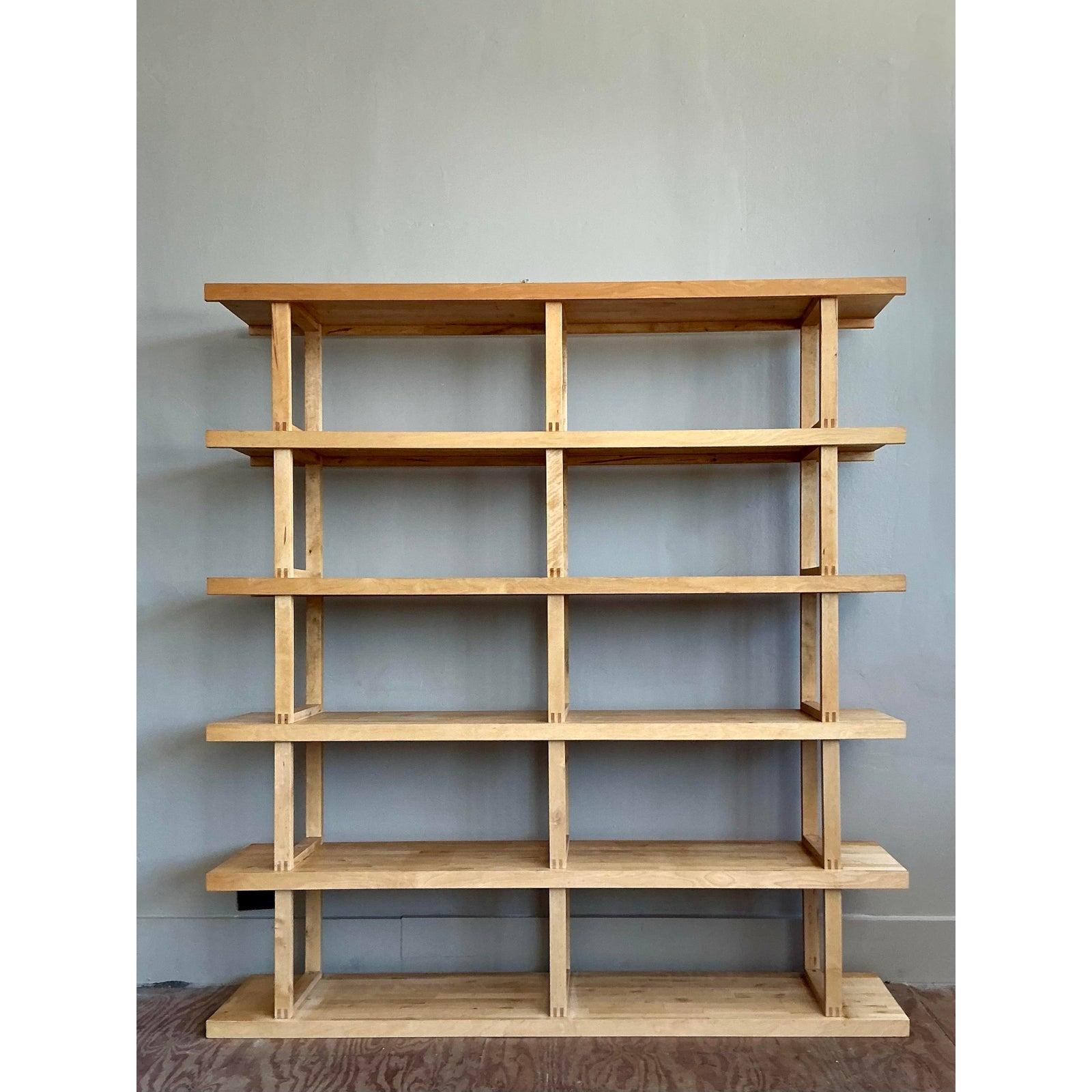 Maple Vintage Boho 6 Shelf Etagere For Sale
