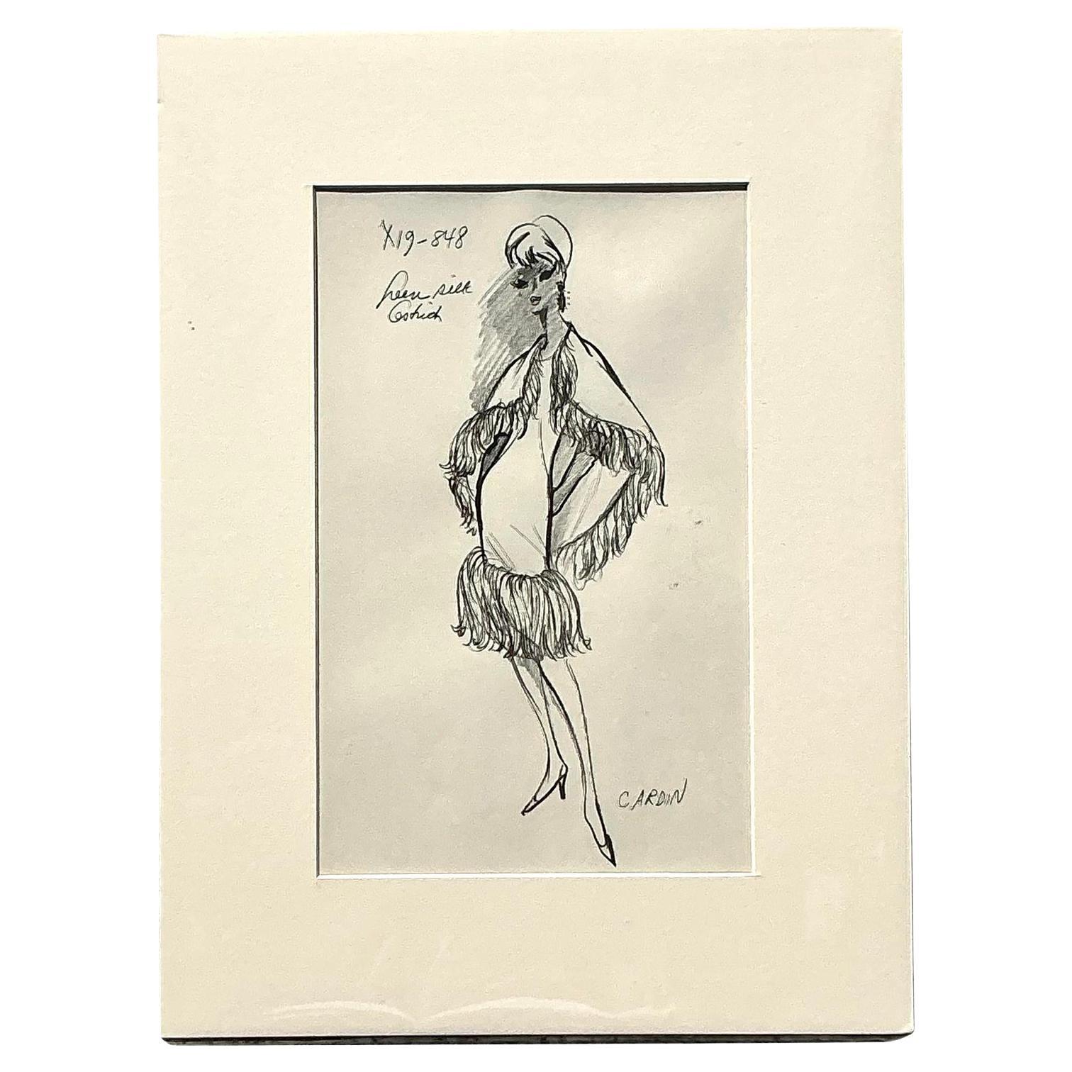 Vintage Boho 70s Original Cardin Skizze