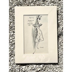 Vintage Boho 70s Original Louis Feraud Sketch
