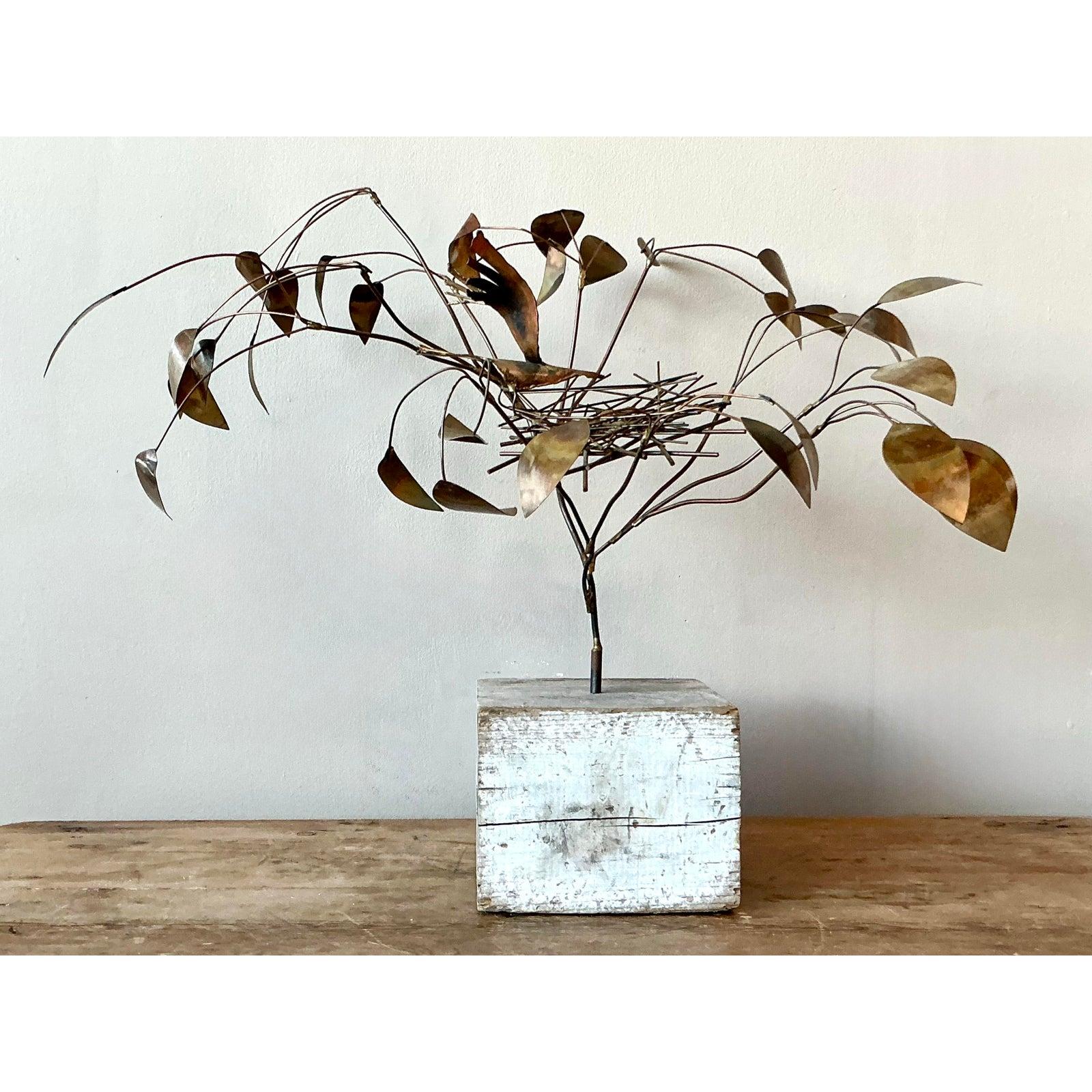 Mid-Century moderno Scultura d'ottone astratta bohémien d'epoca, dopo Jere. in vendita