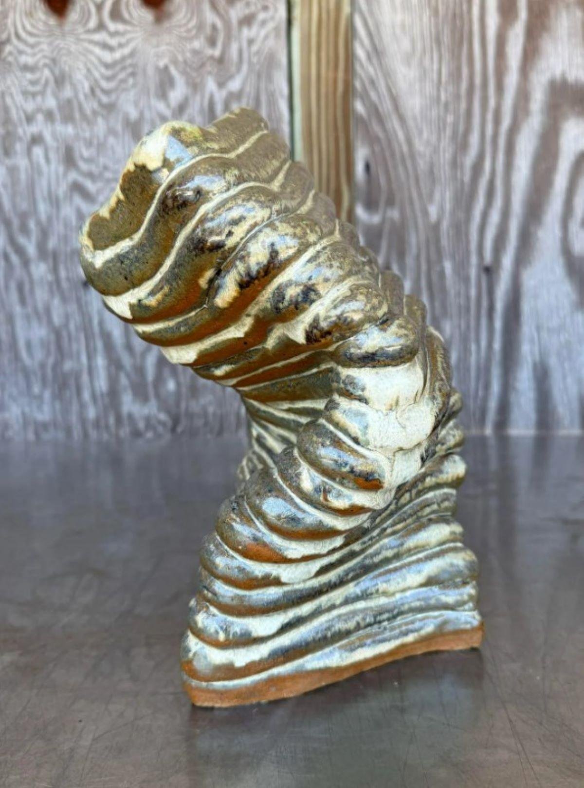 20th Century Vintage Boho Abstract Coil Studio Pottery For Sale