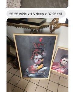 Abstraktes figurales Original Ölgemälde auf Leinwand, Boho, Vintage