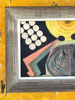 Vintage Boho Abstract Figural Original Oil Painting on Canvas