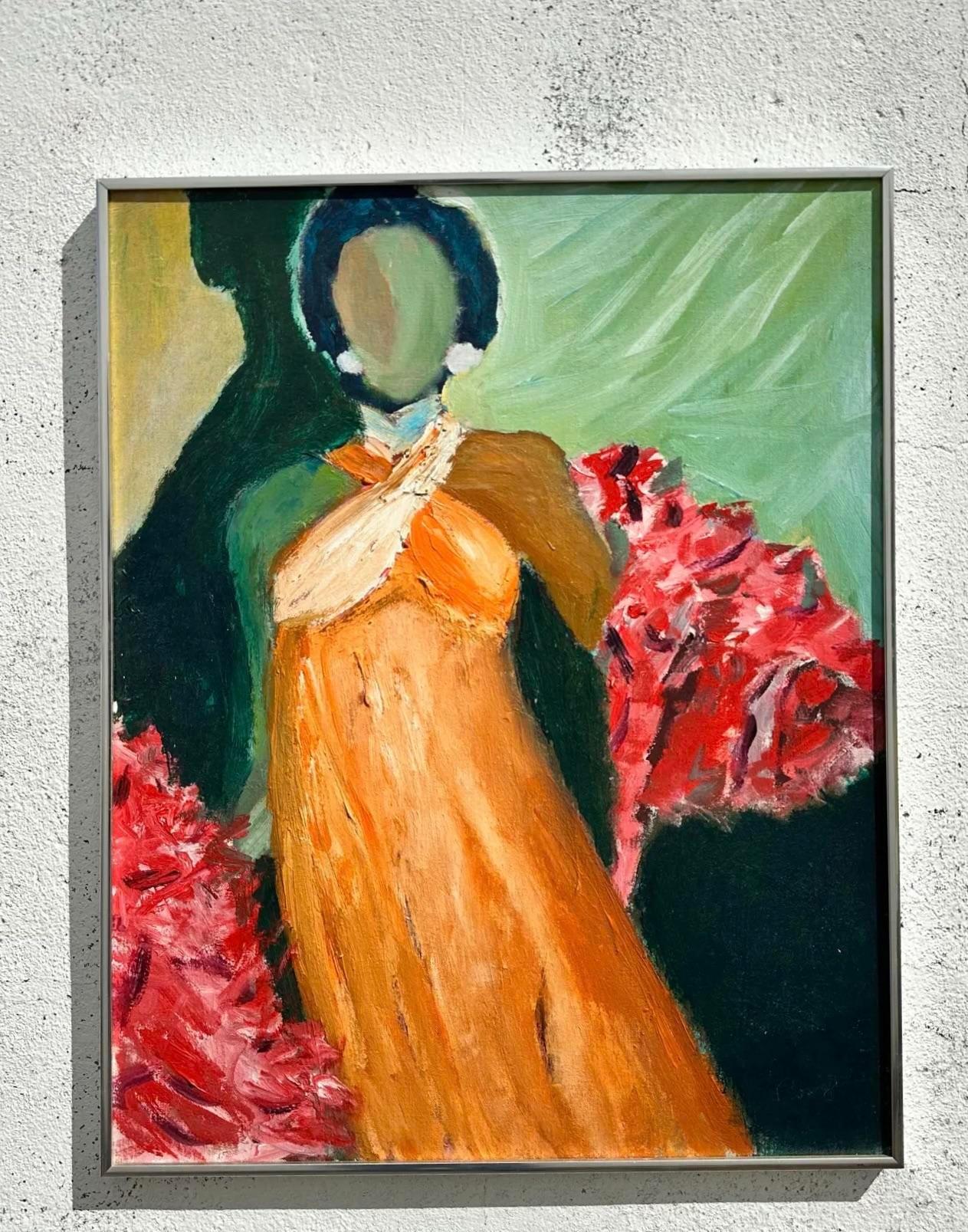 Vintage Boho Abstracto Figurativo sobre Lienzo 2
