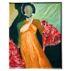 Vintage Boho Abstracto Figurativo sobre Lienzo