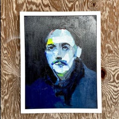 Vintage Boho Abstract Figurative Portrait on Canvas