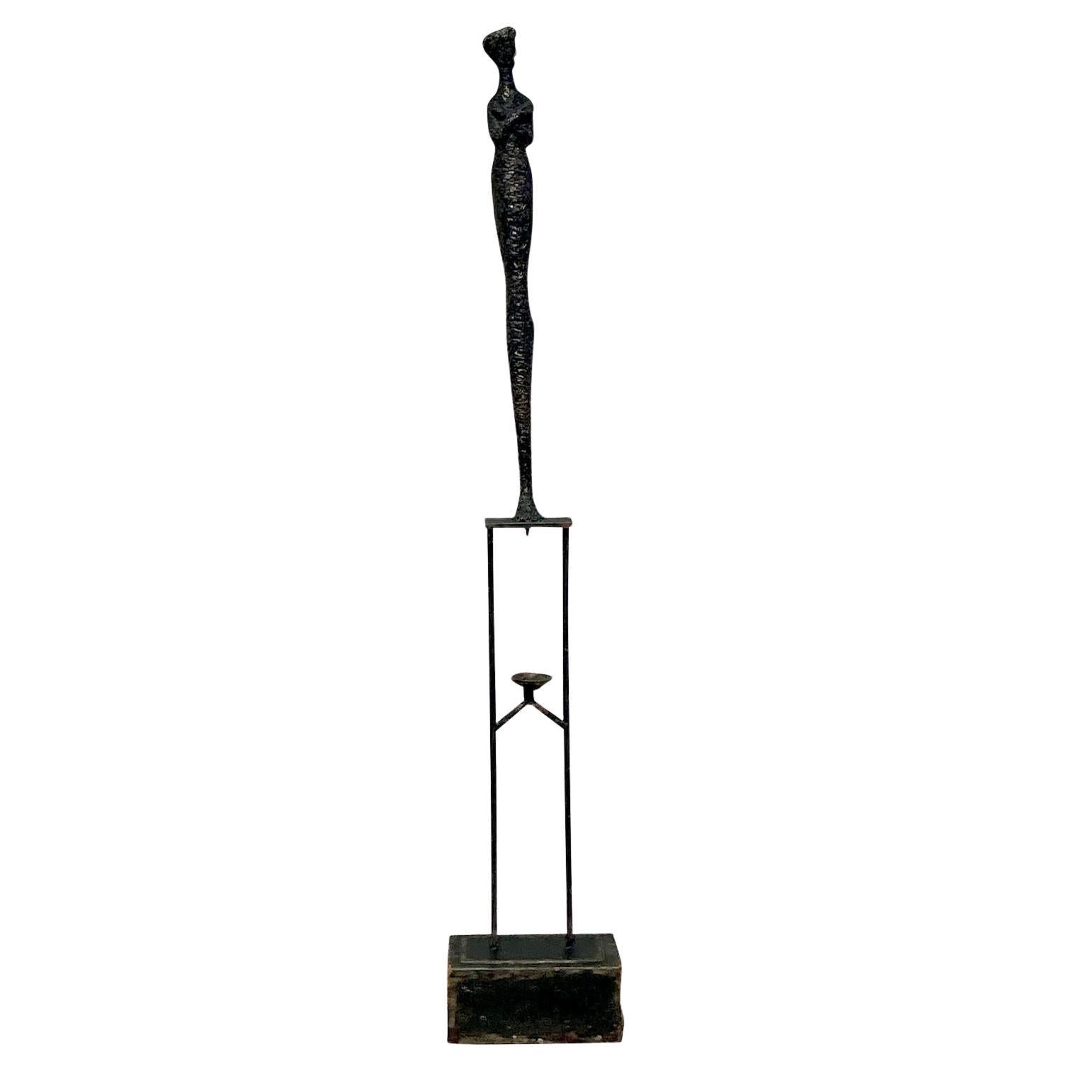 Escultura Figurativa Abstracta Boho Vintage de Mujer según Giacometti