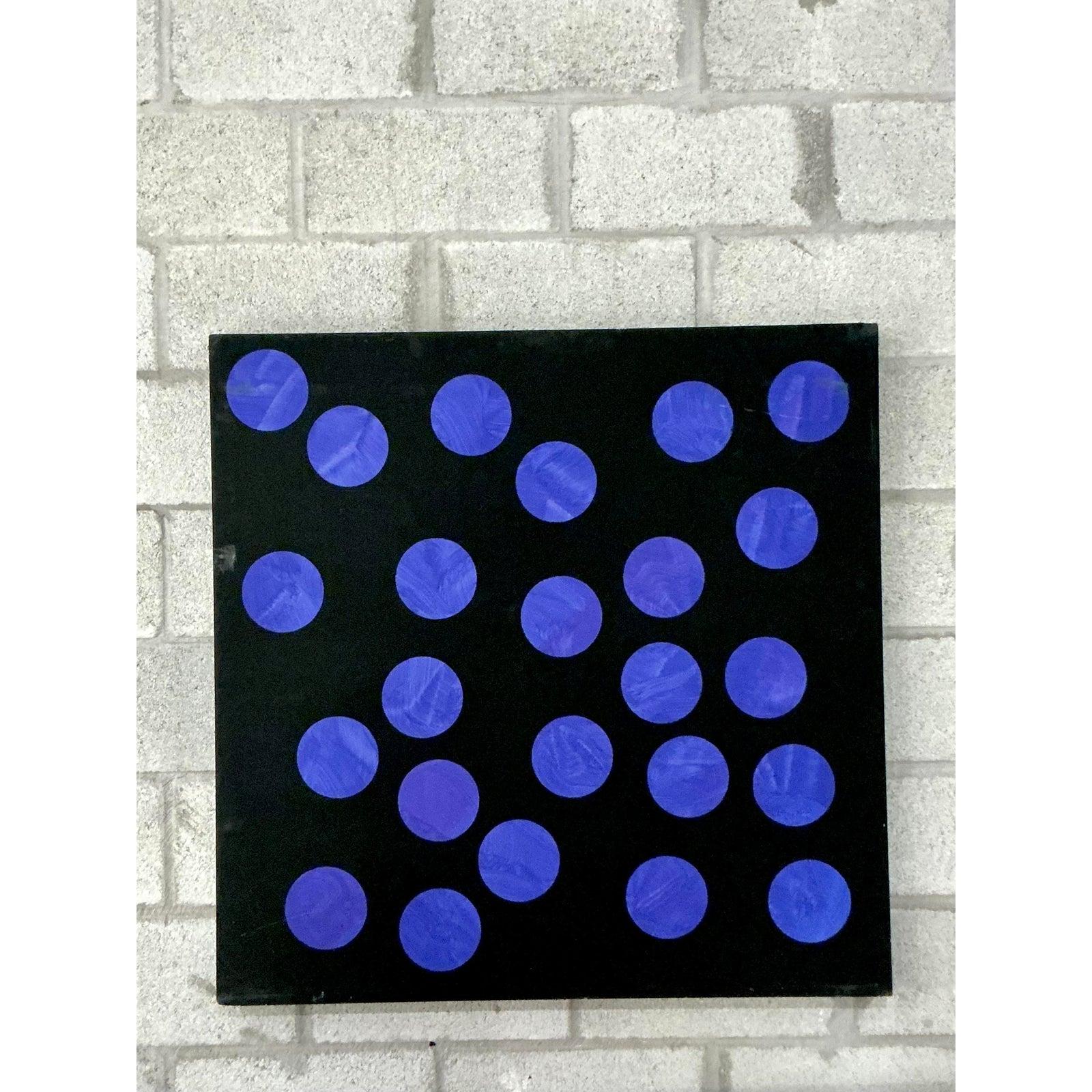 Vintage Boho Abstrakt Geometrisch Öl auf Leinwand (Minimalistisch) im Angebot