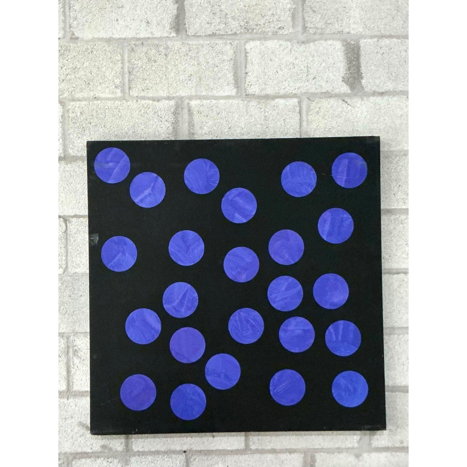 Vintage Boho Abstrakt Geometrisch Öl auf Leinwand (amerikanisch) im Angebot