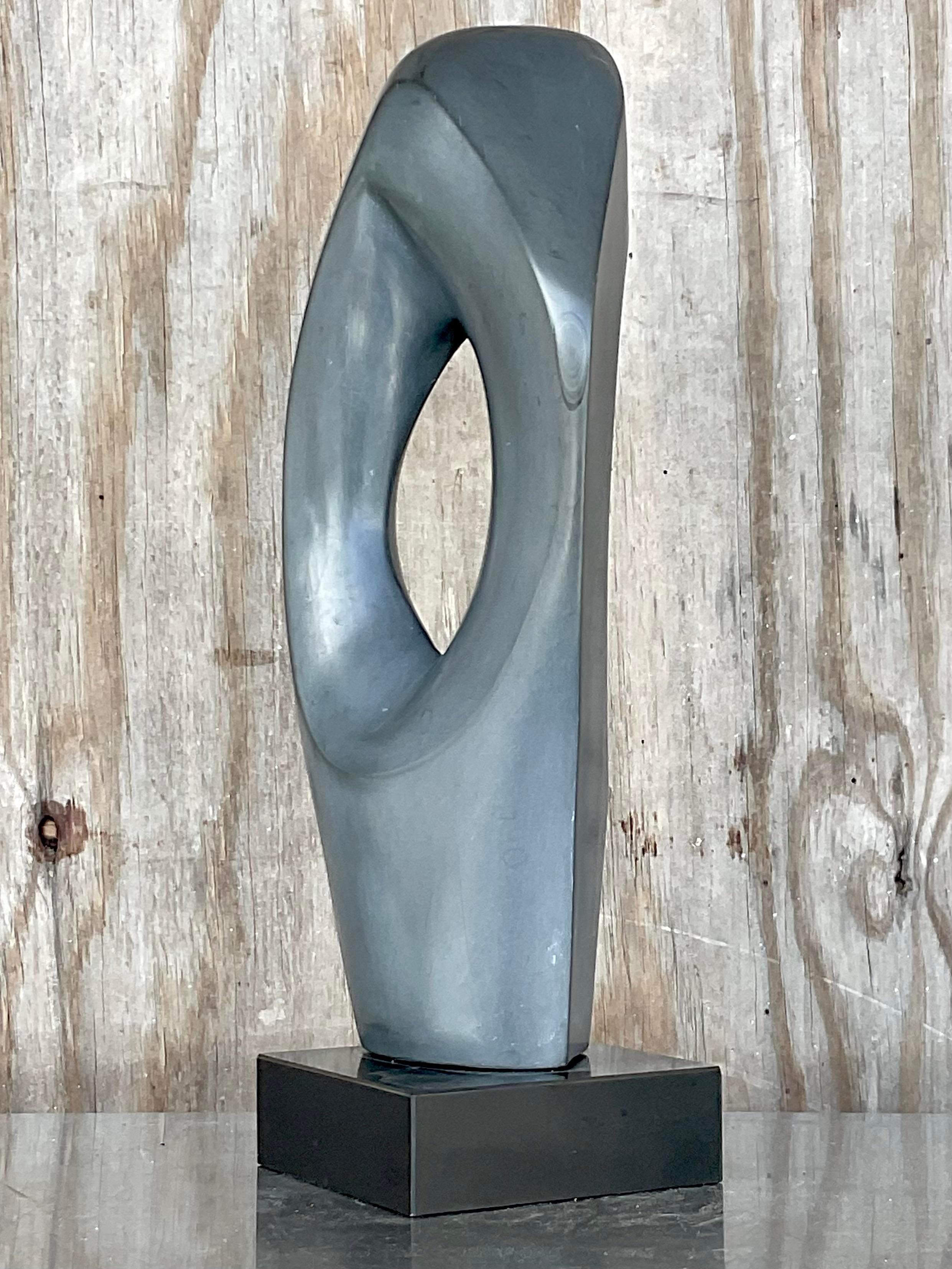 Bohemian Vintage Boho Abstract Granite Sculpture For Sale