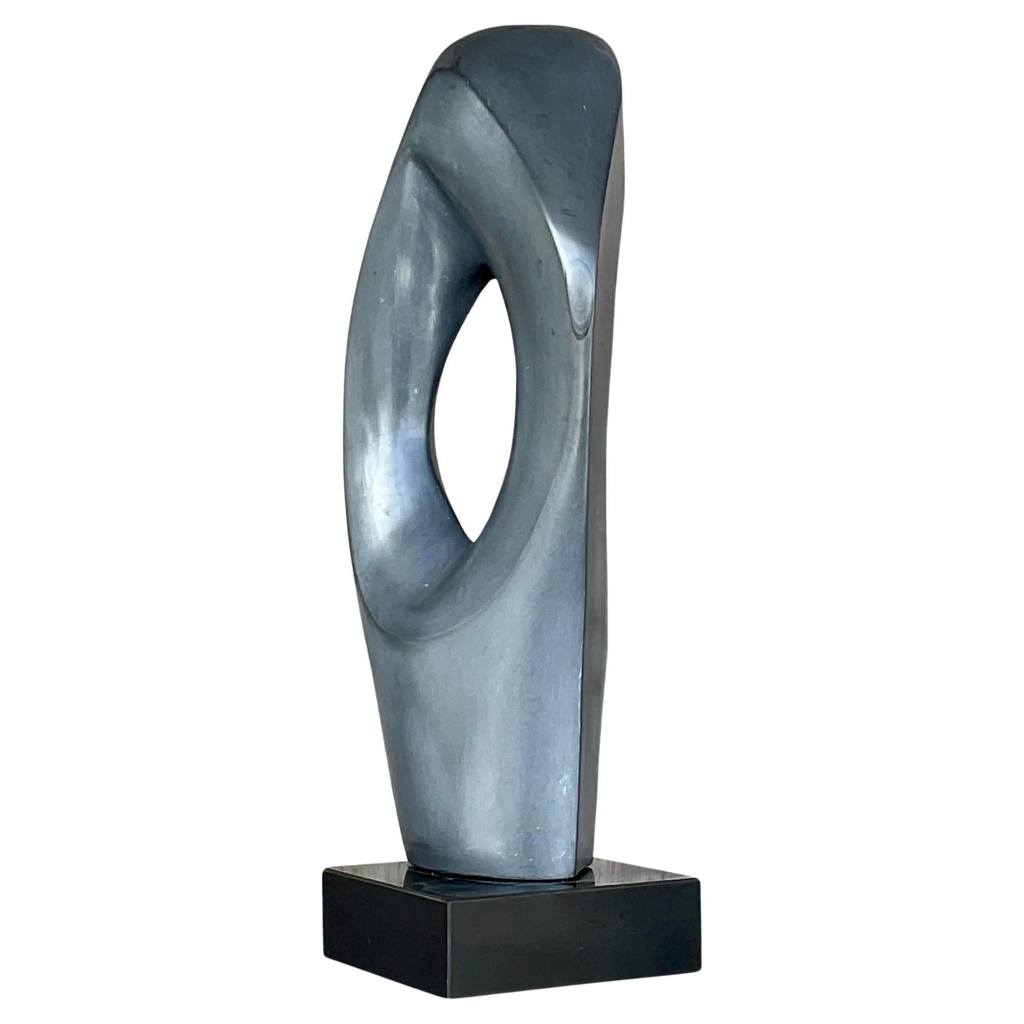 Vintage Boho Abstract Granite Sculpture For Sale