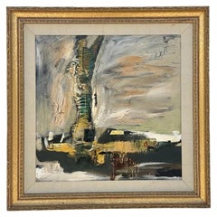 Vintage Boho Abstract Landscape on Canvas