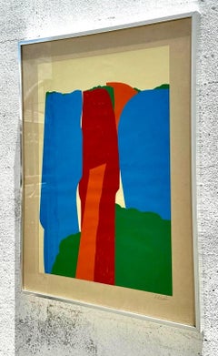 Vintage Boho Abstract Lithograph