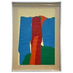 Vintage Boho Abstract Lithograph