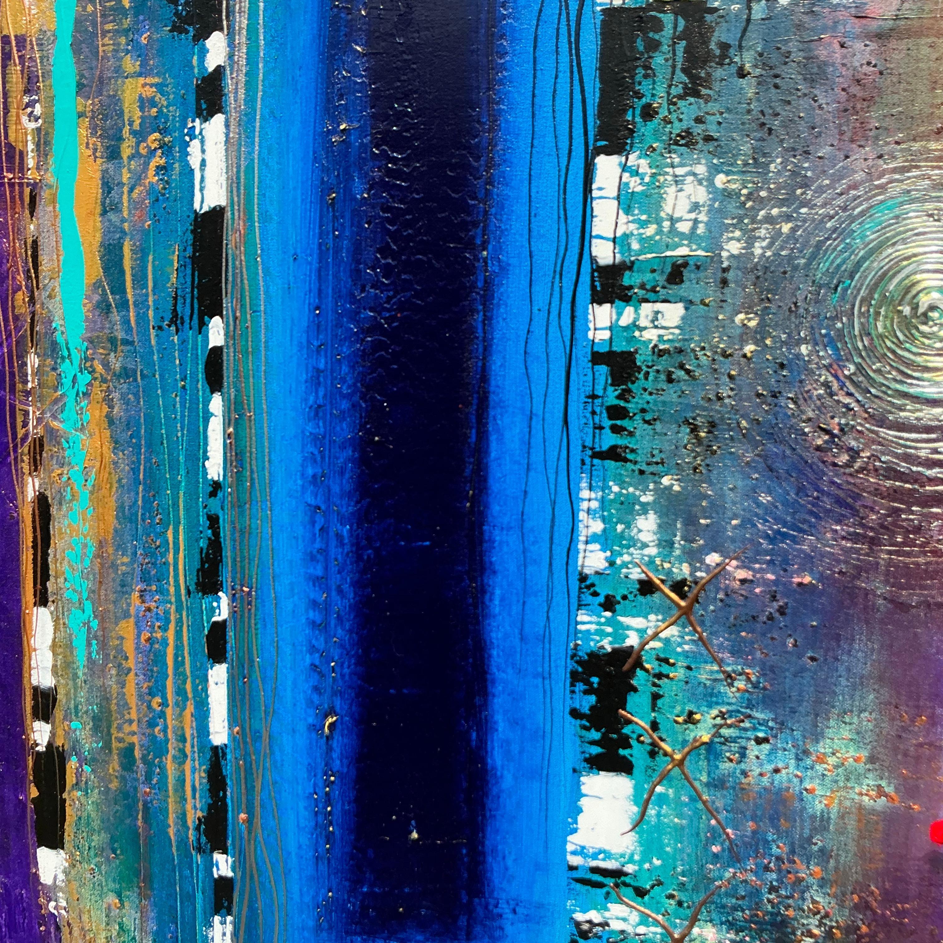 Peppen Sie Ihren Raum mit diesem fesselnden Vintage Boho Abstract Oil on Canvas auf. Mit seinen dynamischen Farben, kühnen Pinselstrichen und mehrschichtigen Strukturen bringt dieses Kunstwerk Bewegung und Faszination in jeden Raum. Das abstrakte
