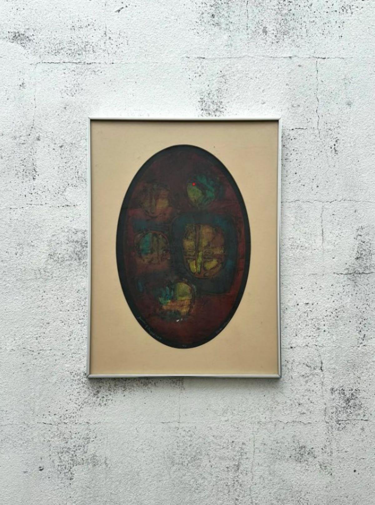 Un quadro olio su tela Vintage Boho Abstract combina diverse influenze estetiche, tra cui gli stili Bohemien (Boho) ed Espressionismo Astratto, con l'accento sul fascino senza tempo dell'arte vintage. Questa miscela di stili può creare un'opera
