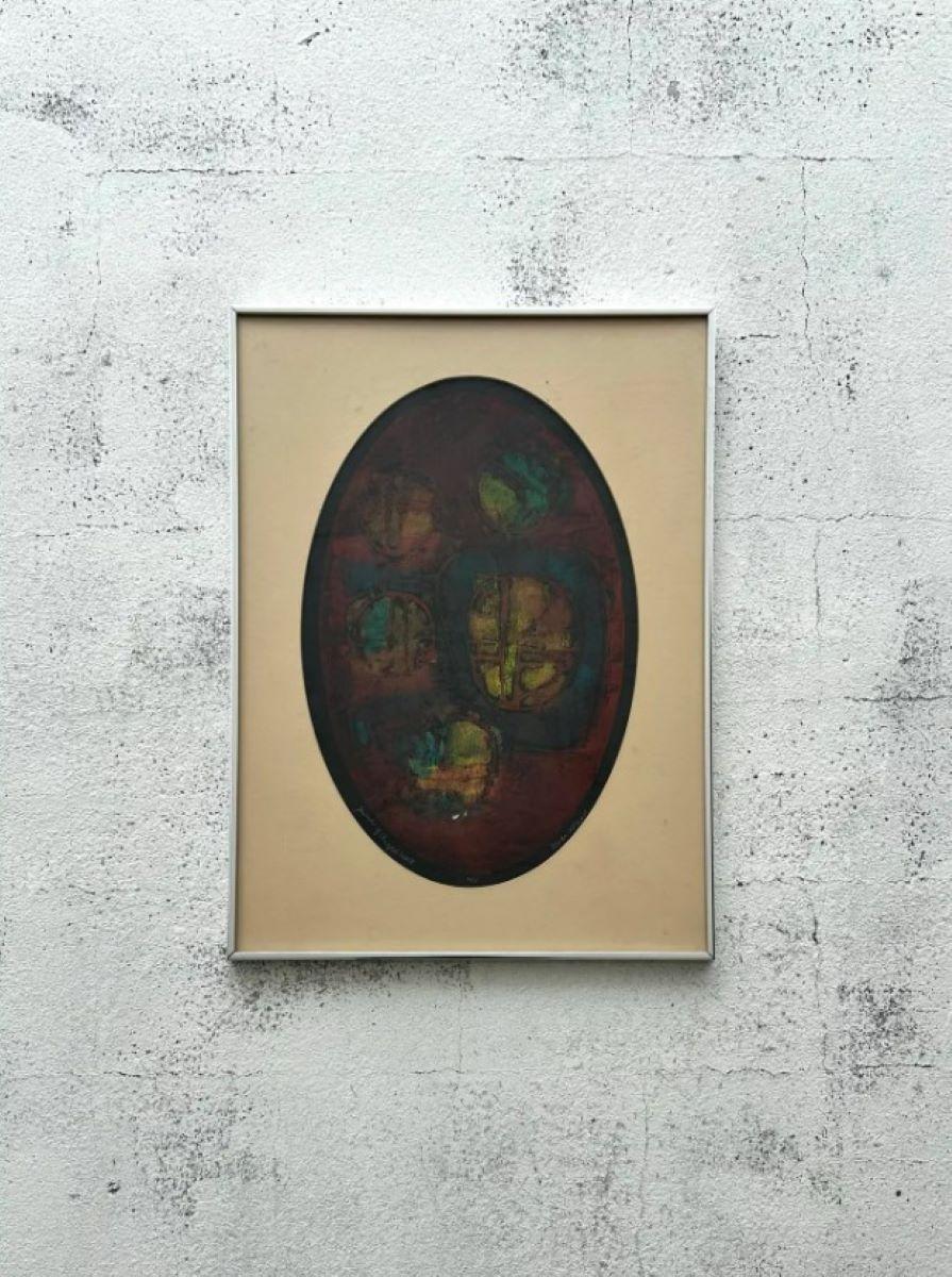 Pittura Olio su tela astratto vintage Boho in vendita