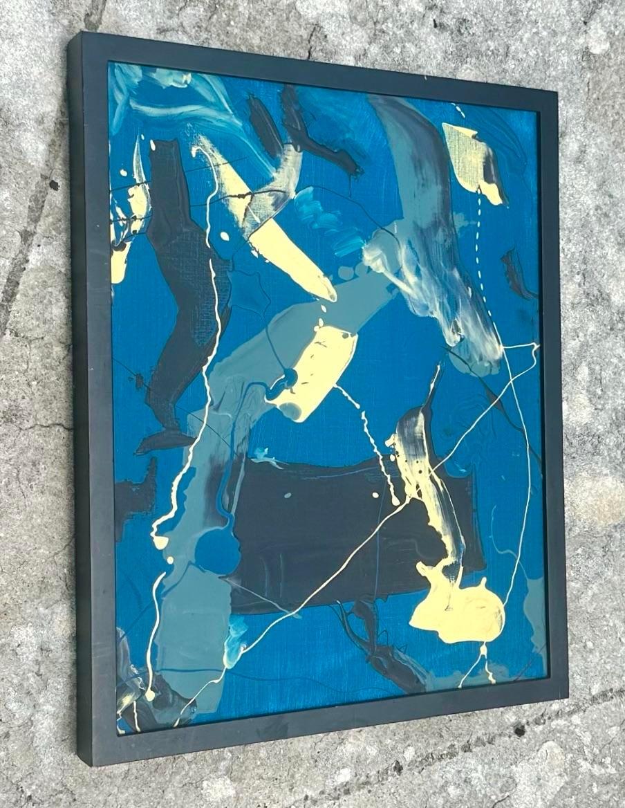 XX secolo Pittura ad olio astratta vintage Boho