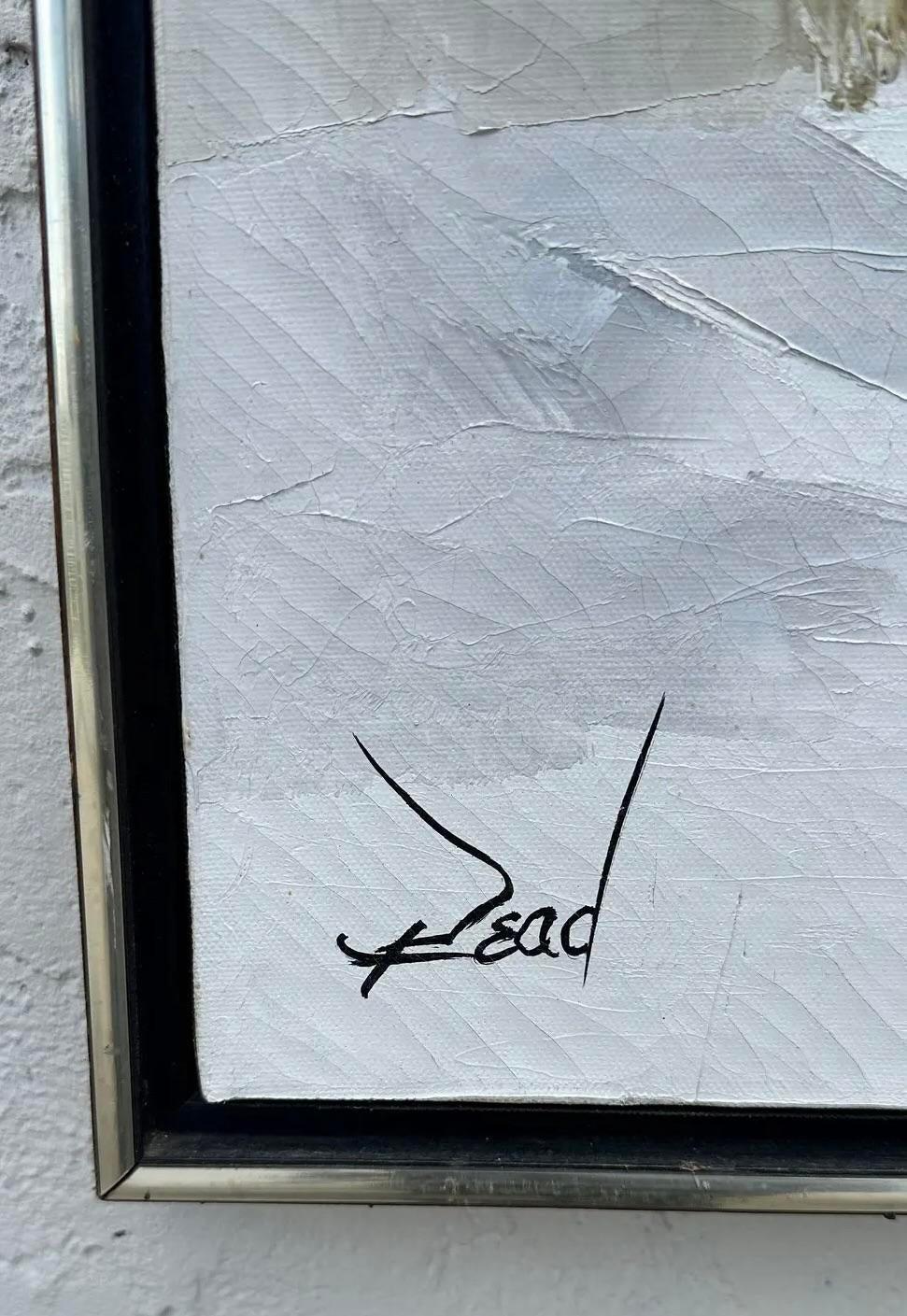 Ein fabelhaftes Vintage-Original-Ölgemälde auf Leinwand. Eine schicke abstrakte Komposition in tiefen, satten Farben. Signiert vom Künstler. Erworben aus einem Nachlass in Palm Beach.
