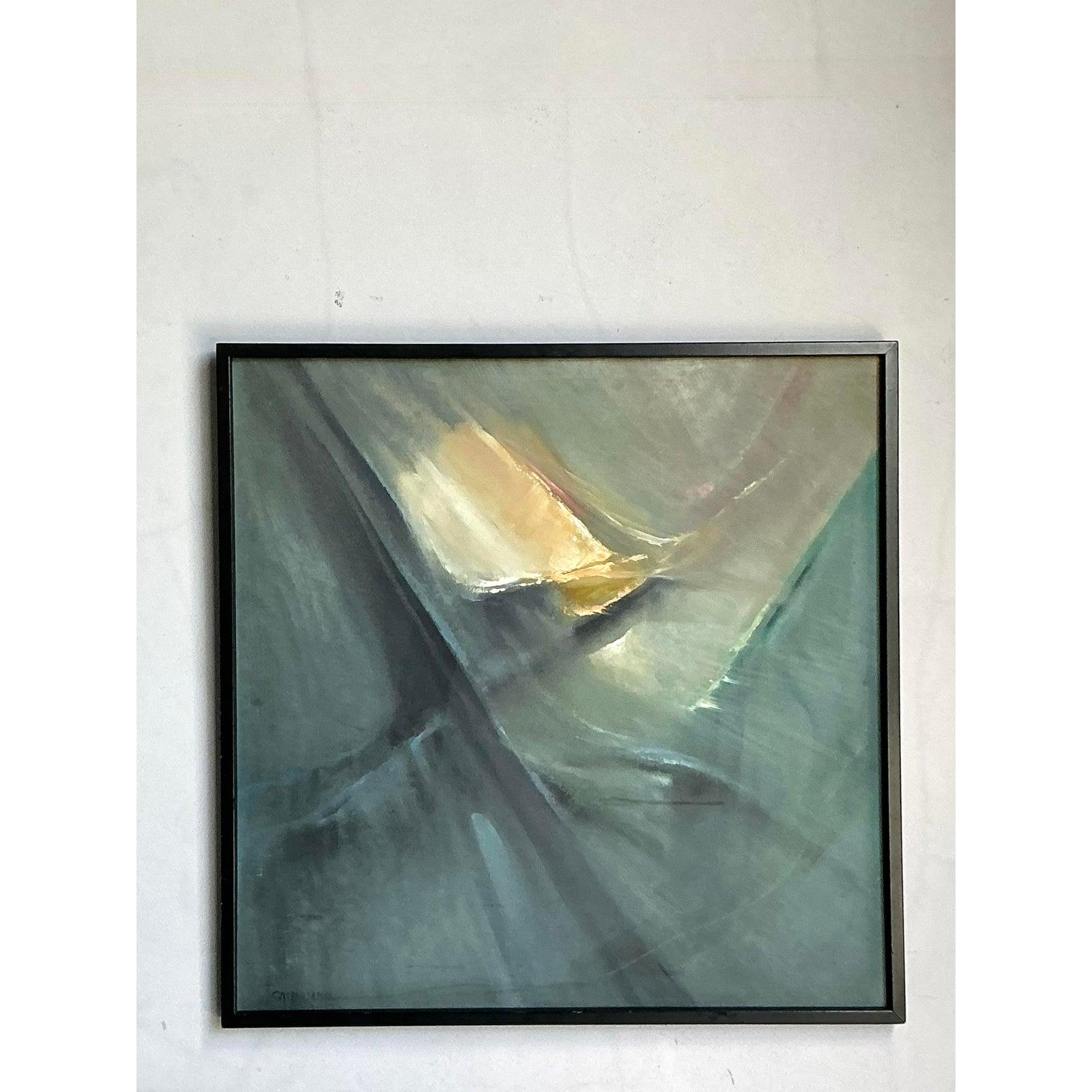 Abstraktes Original-Ölgemälde auf Leinwand, Boho (Moderne der Mitte des Jahrhunderts) im Angebot