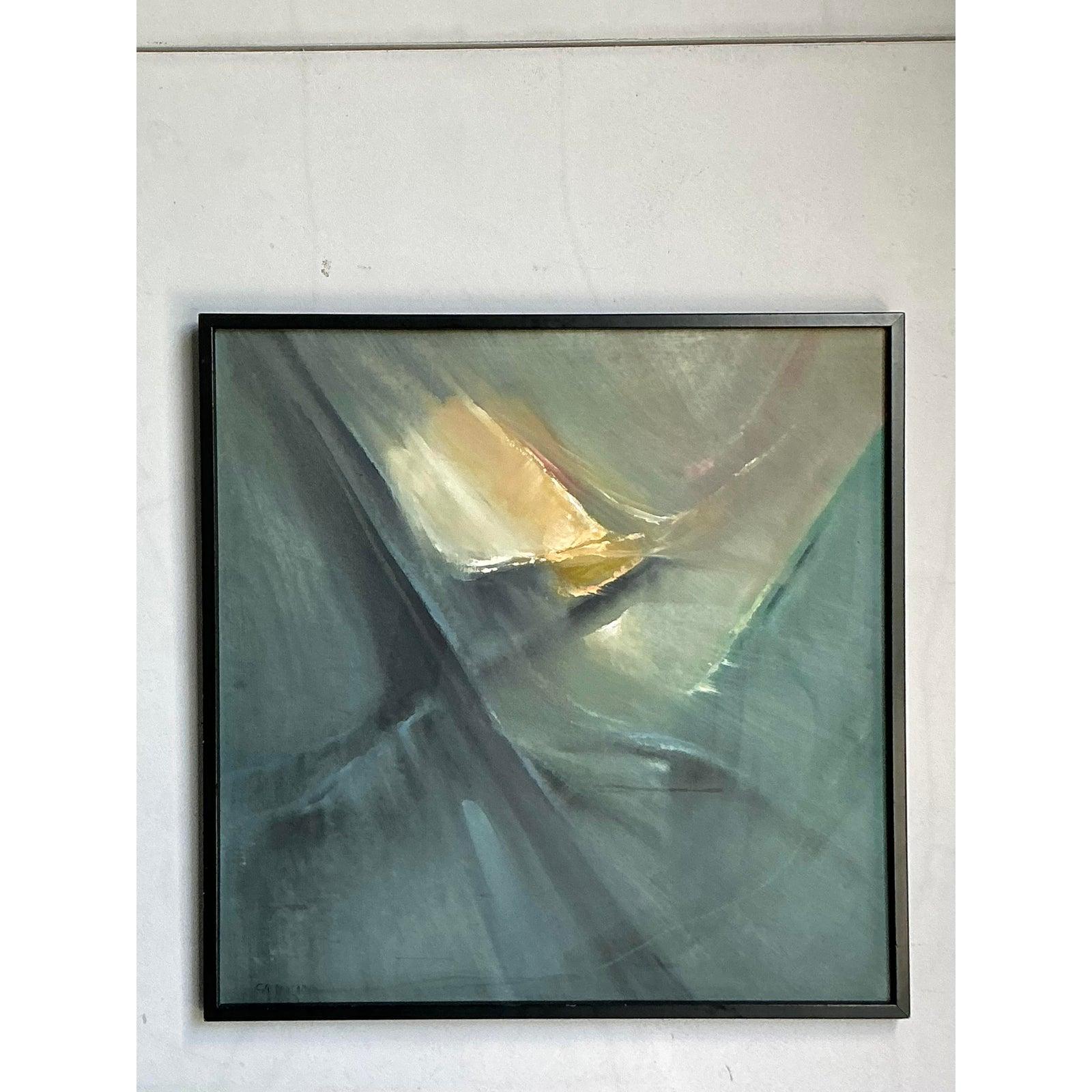 Abstraktes Original-Ölgemälde auf Leinwand, Boho (20. Jahrhundert) im Angebot