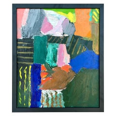 Vintage Boho Abstract Original Oil on Canvas