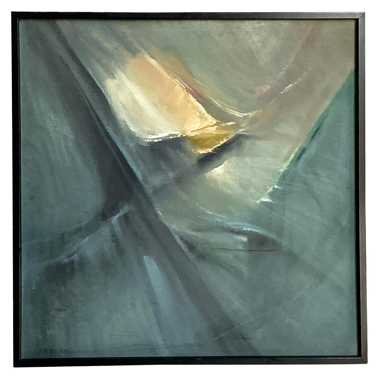 Abstraktes Original-Ölgemälde auf Leinwand, Boho