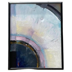 Peinture à l'huile sur toile abstraite bohème vintage
