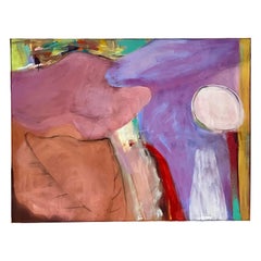 Vintage Boho Abstract Original Oil Painting