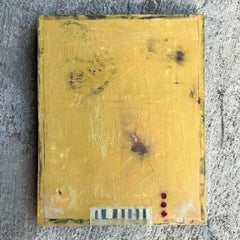 Pittura a olio originale astratta vintage su tela di Boho