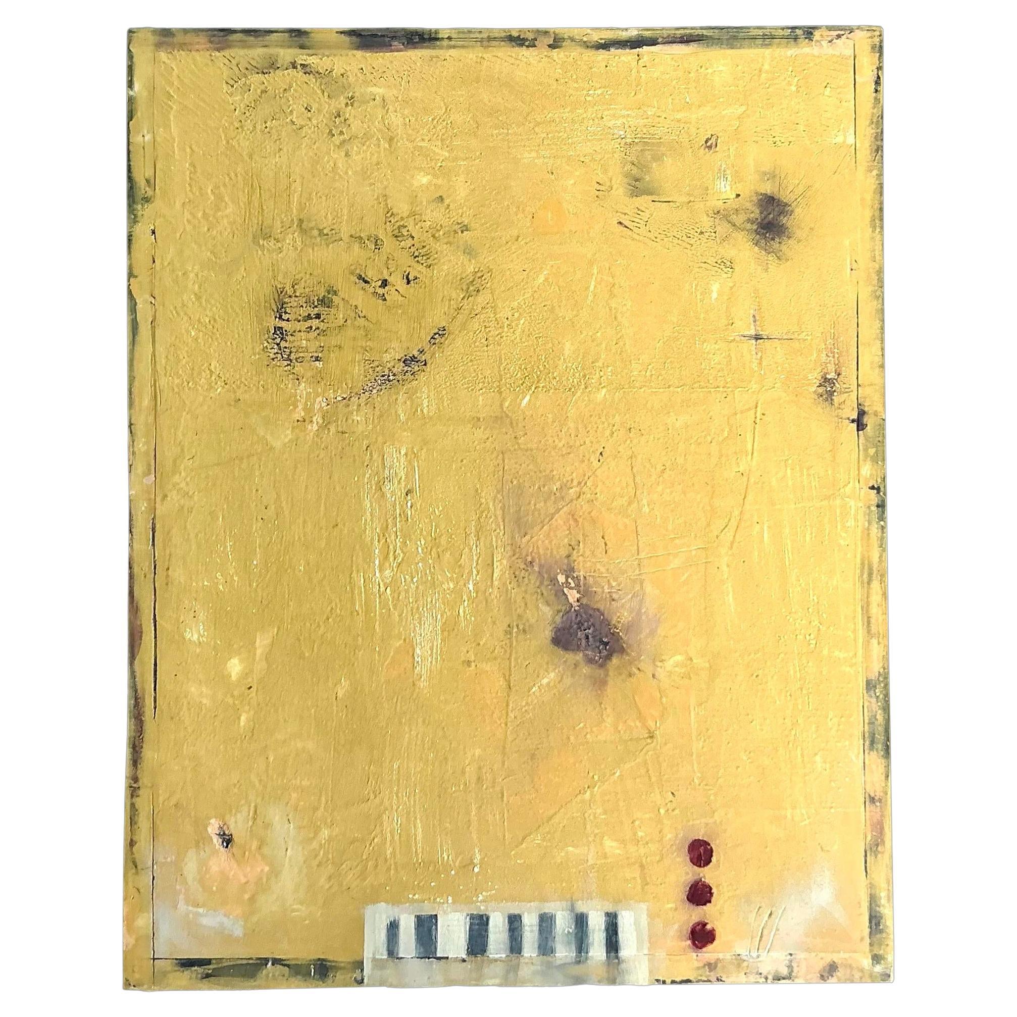 Vintage Boho Abstracto Pintura al Óleo Original sobre Lienzo