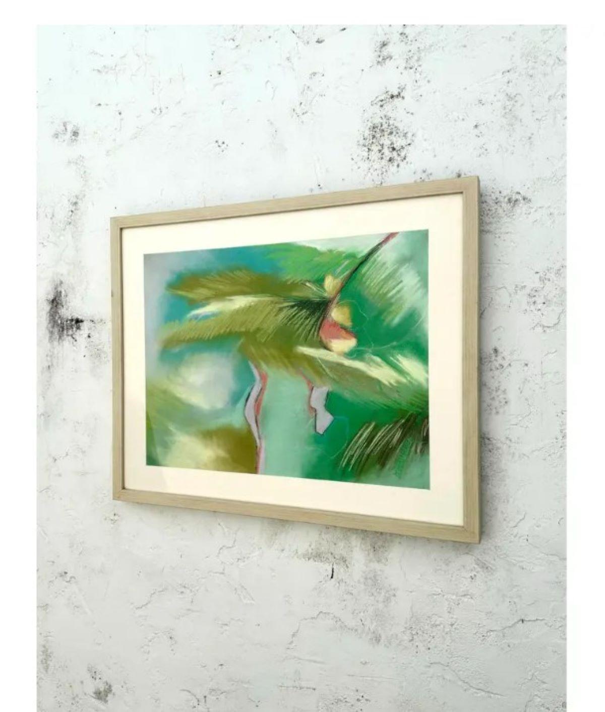 Vintage Boho Abstracto Pastel sobre Papel Norteamericano en venta