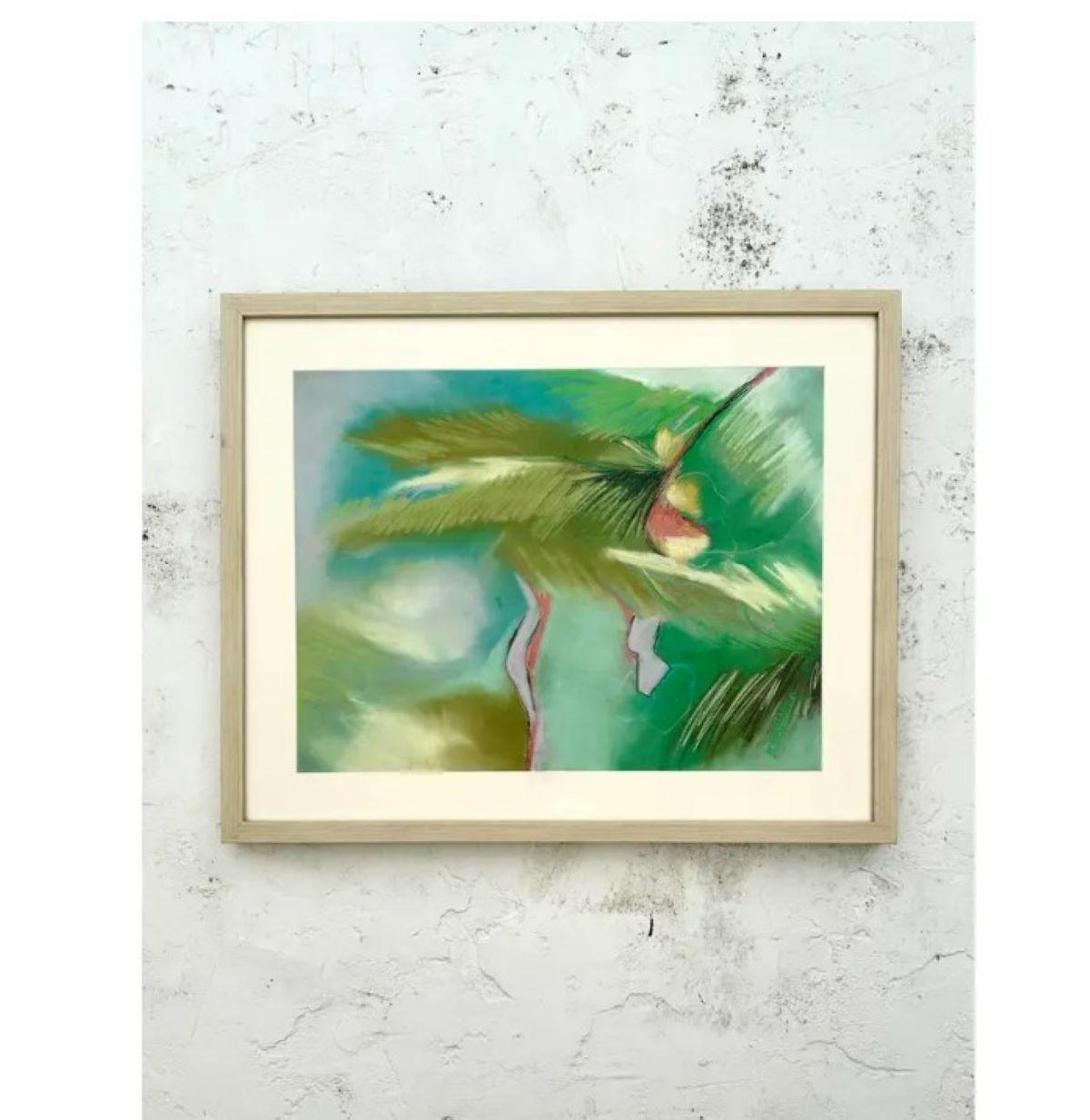 Vintage Boho Abstracto Pastel sobre Papel en Bueno estado para la venta en west palm beach, FL