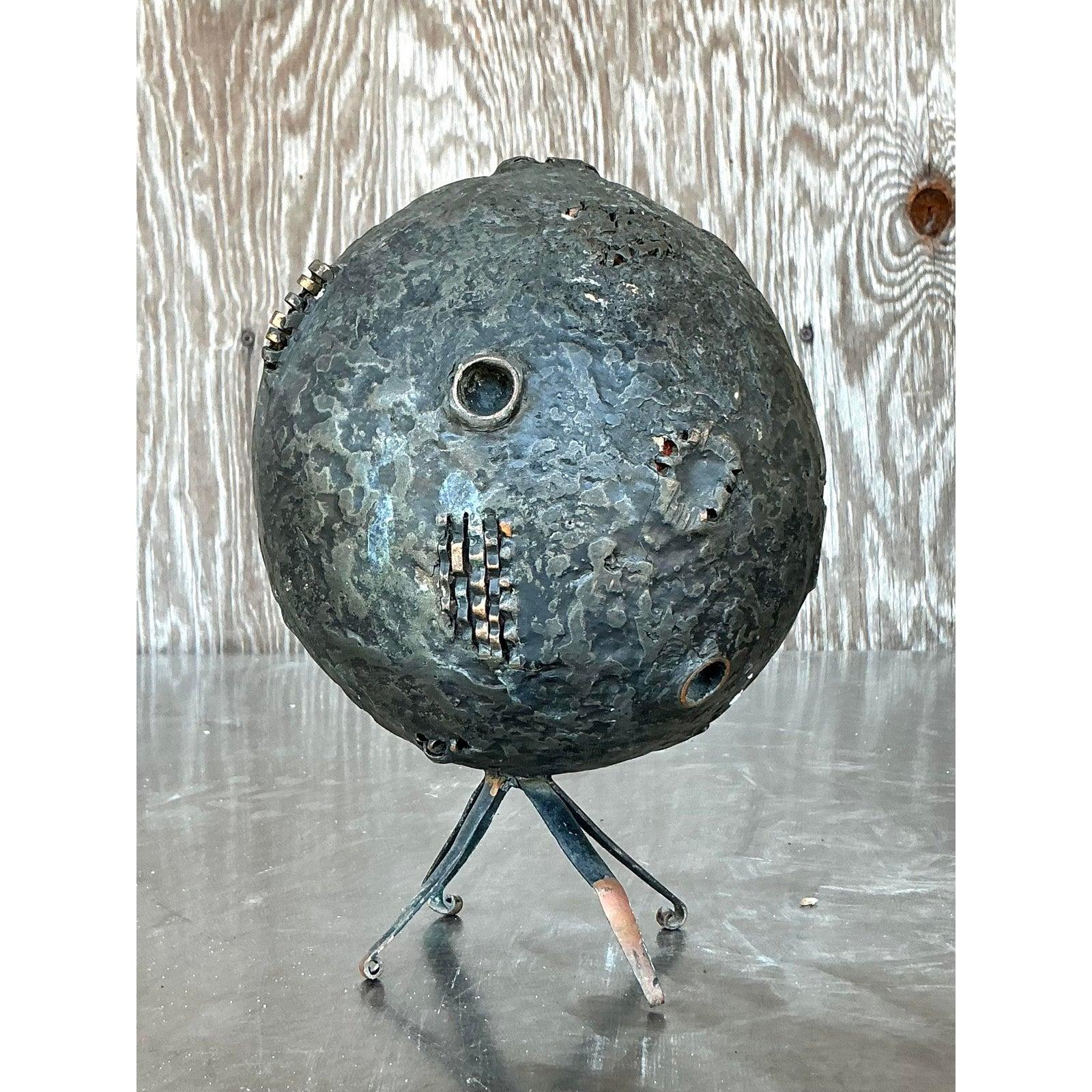 Industriale Scultura astratta di un pianeta in stile boho vintage in vendita