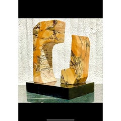 Vintage Boho Abstract Sawtooth Stone Sculpture