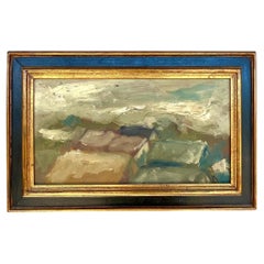 Vintage Boho Abstract Signed Original Oil on Canvas