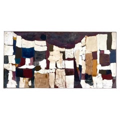 Vintage Boho Abstract Signed Original Oil Painting