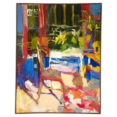 Pittura ad olio su tela con natura morta astratta Vintage By