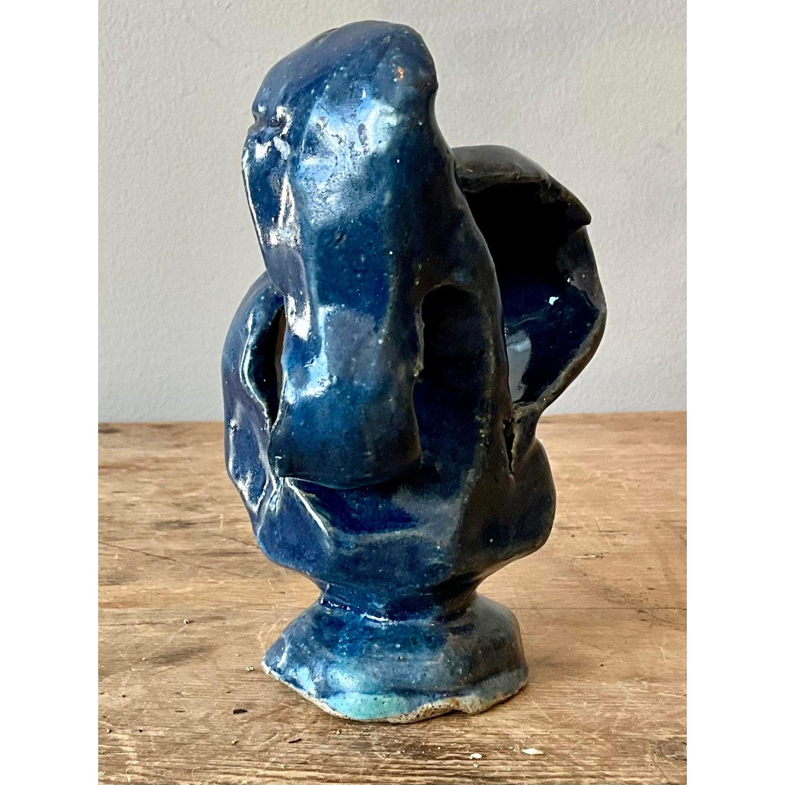 Mid-Century moderno Scultura astratta vintage in studio Pottery di Boho in vendita