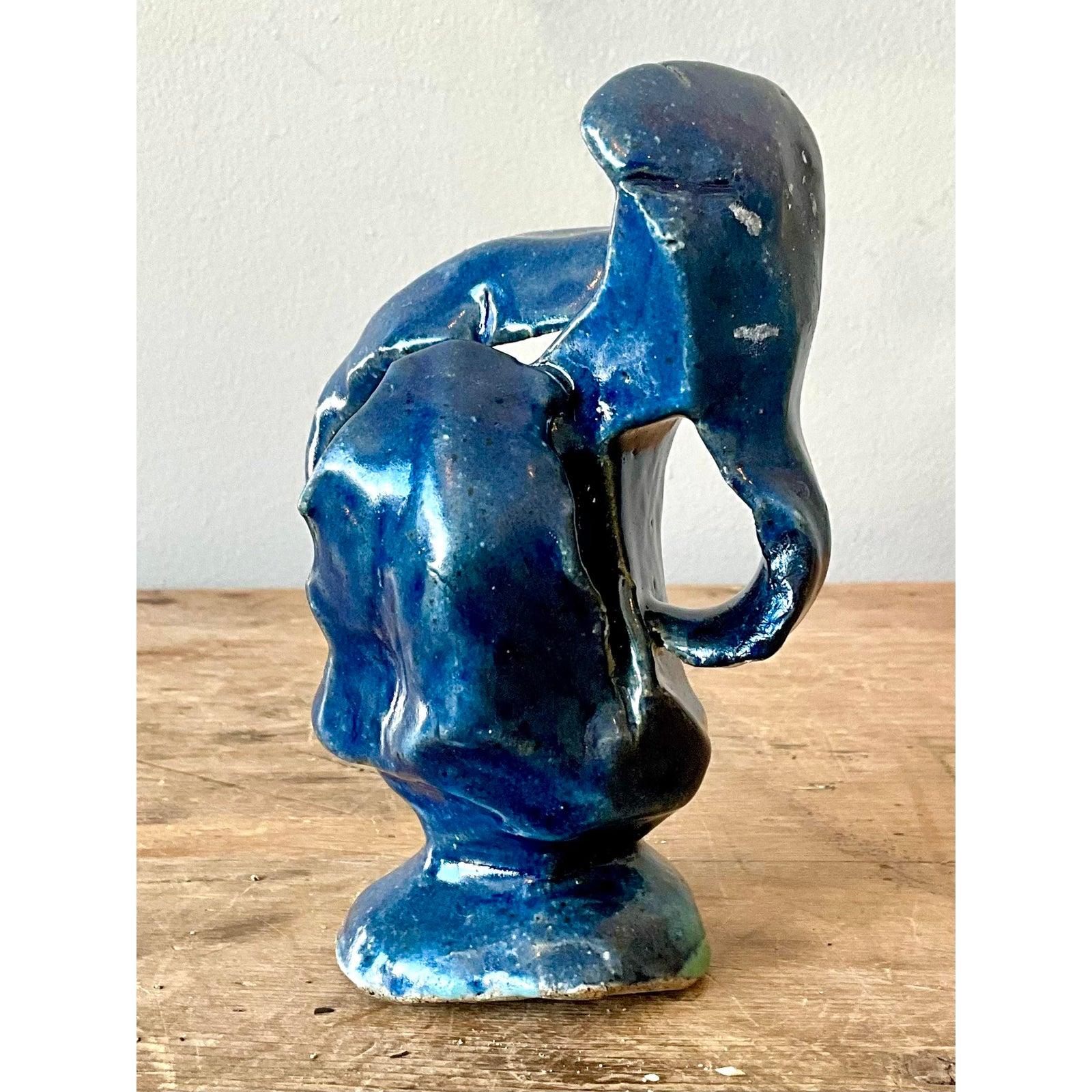 Americano Scultura astratta vintage in studio Pottery di Boho in vendita