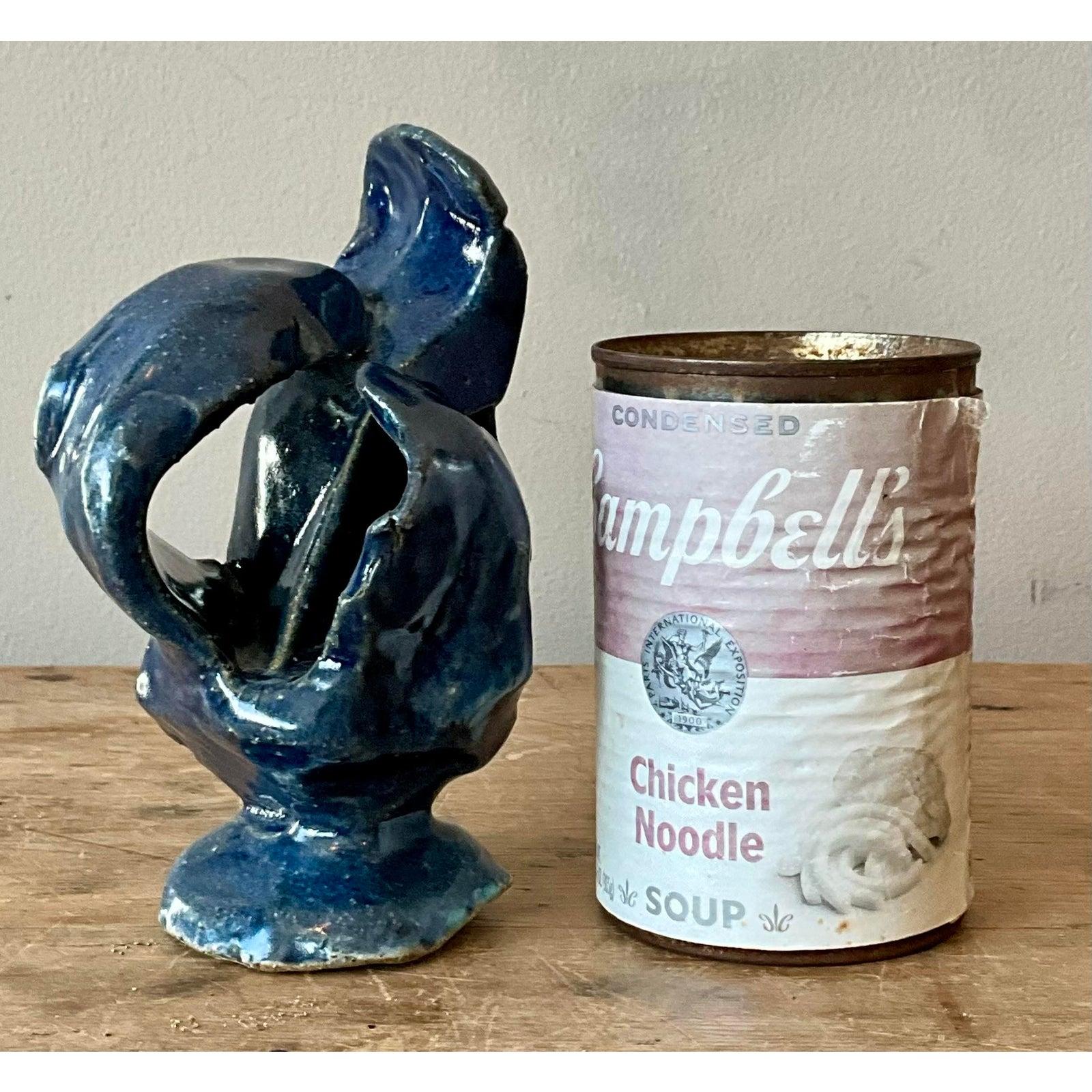 Argilla Scultura astratta vintage in studio Pottery di Boho in vendita