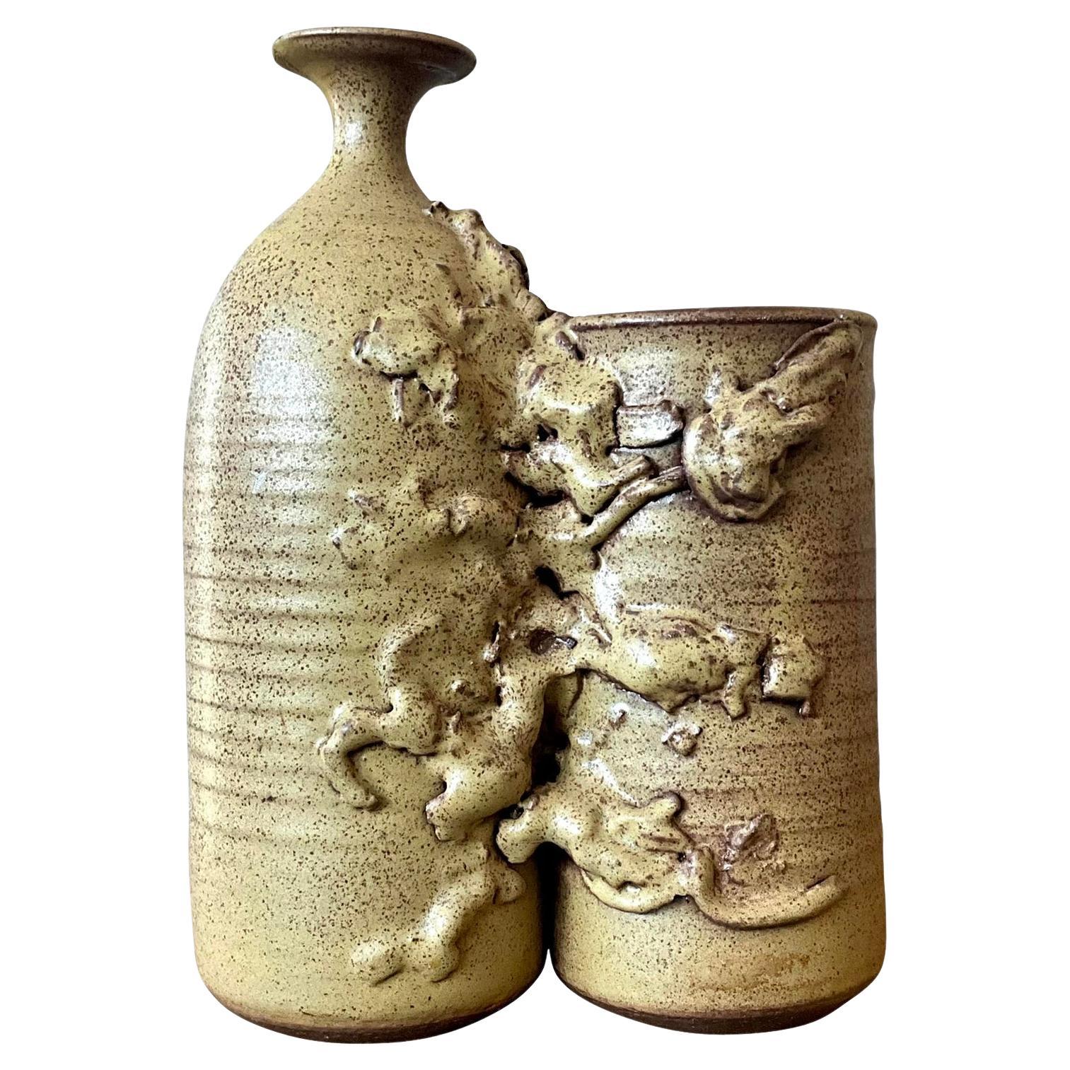 Vaso vintage Boho Abstract Studio Pottery