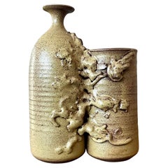 Vintage Boho Abstract Studio Pottery Vase