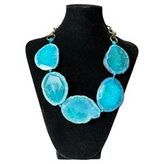 Vintage Boho Agate Slab Necklace