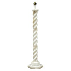 Vintage Boho Alabaster Barley Twist Floor Lamp